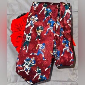 💥SALE New Concepts Vintage Football Print Tie | Burgundy